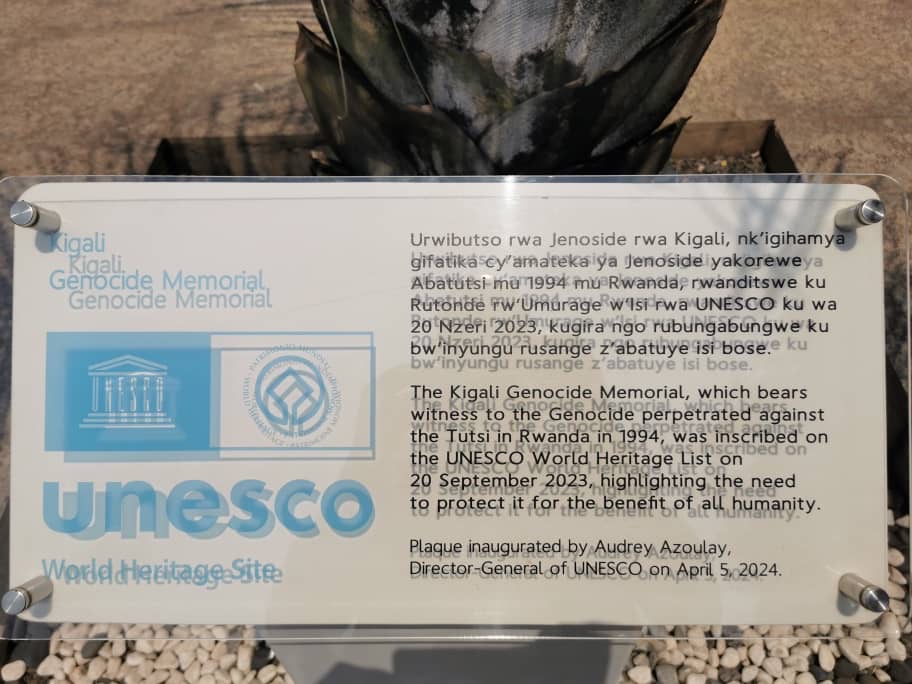 UNESCO plaque at the site