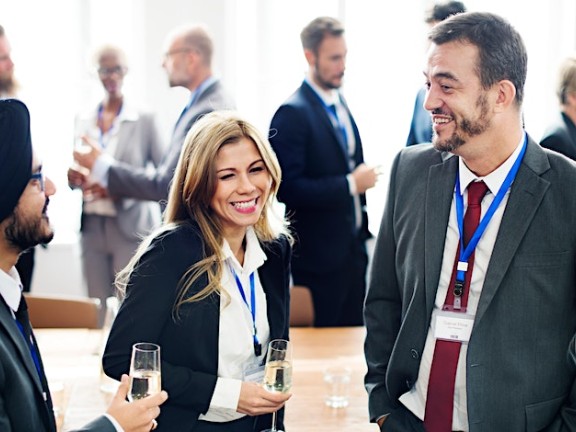 professionals laughing